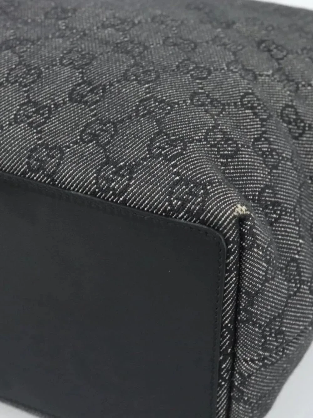 GUCCI GG Canvas Tote Bag Gray Silver 31243 Auth ep14697